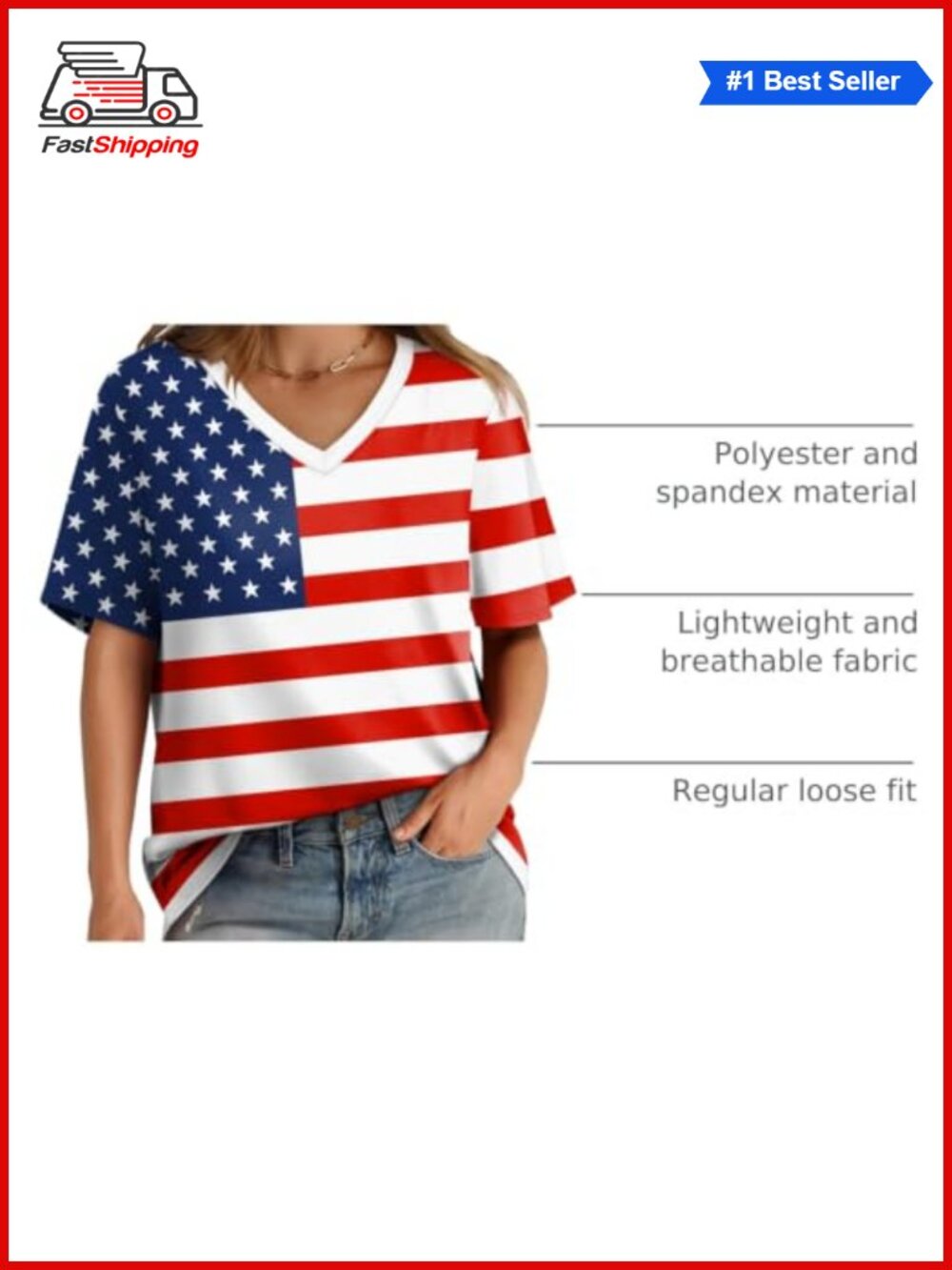 β¨ Aokosor Womens V Neck Short Sleeve Striped T Shirt Casual Loose Summer Top Tee - Picture 3 of 6